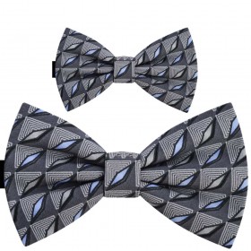 Set papioane tată fiu, gri, romburi bleu